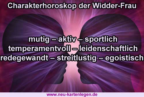 Charakterhoroskop der Widder-Frau